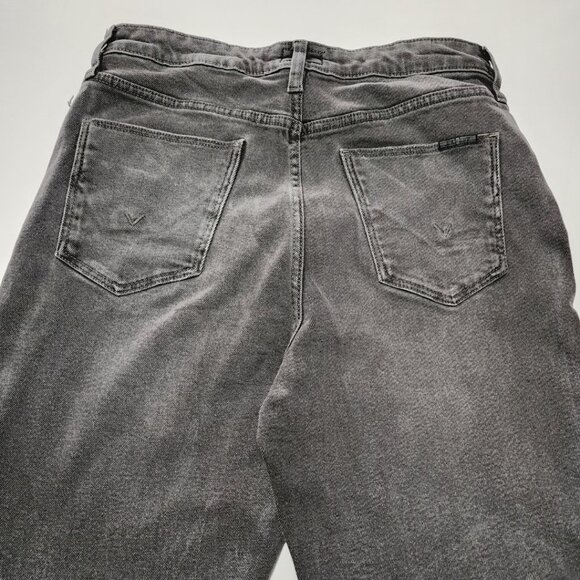 Hudson Black Wash Heidi High Rise Straight Leg Jeans Raw Hem - Picture 2 of 5